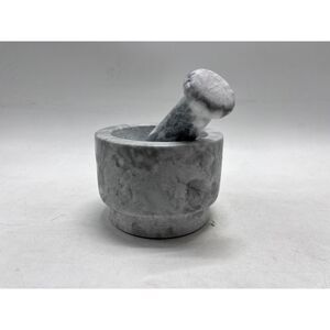 Vintage Marble Mortar and Pestle Set - Grinder Bowl